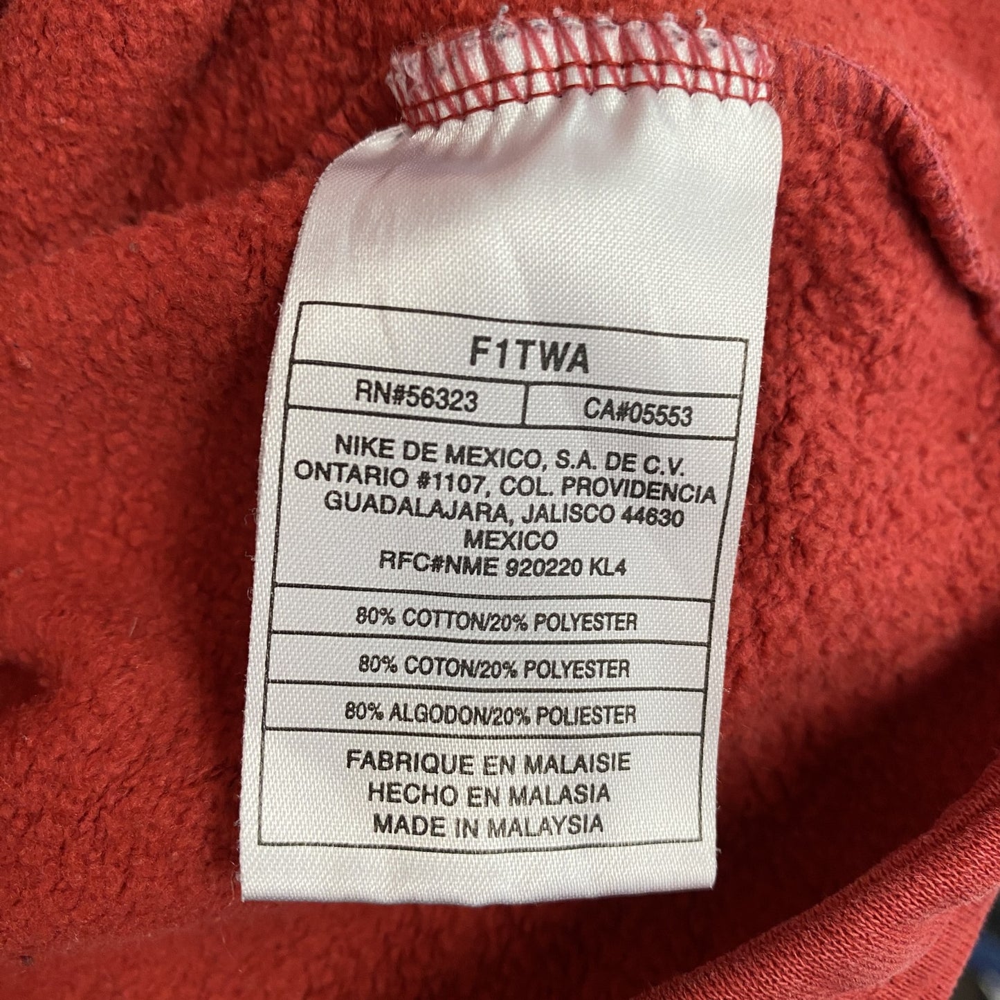 00s NIKE ナイキ ハーフジップスウェット ヴィンテージ 赤 レッド XLサイズ