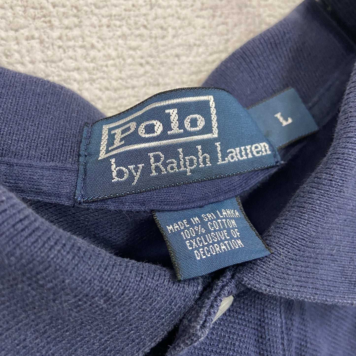POLO by Ralph Lauan ラルフローレン 半袖ポロシャツ 刺繡ロゴ 紺 ネイビー Lサイズ