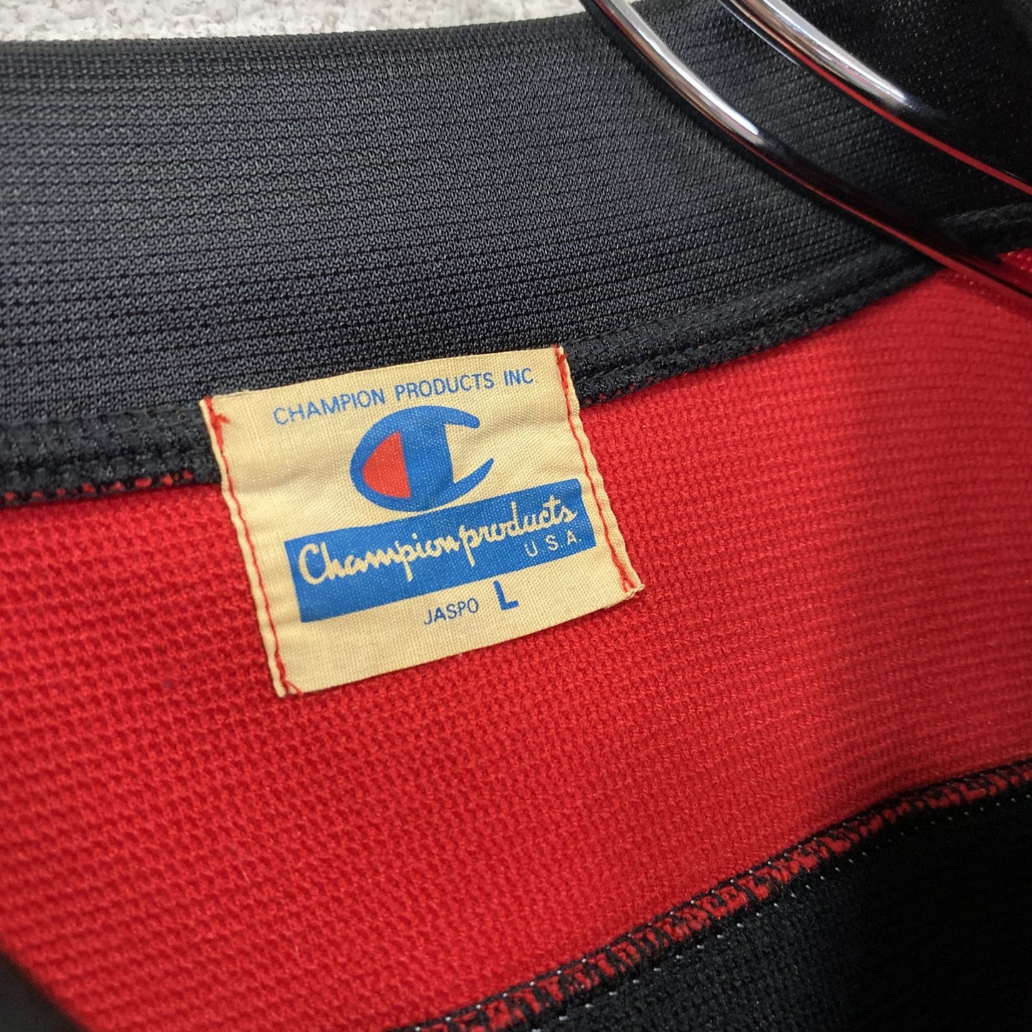 90s Champion チャンピオン ウォームアップシャツ 比翼仕立て ヴィンテージ 黒 ブラック Lサイズ