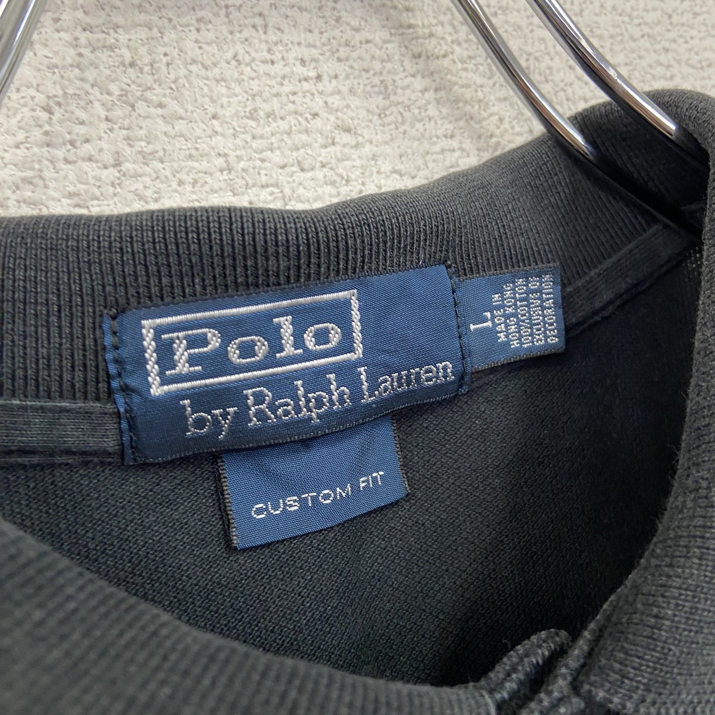 POLO by Ralph Lauan ラルフローレン 半袖ポロシャツ 刺繡ロゴ 黒 ブラック Lサイズ