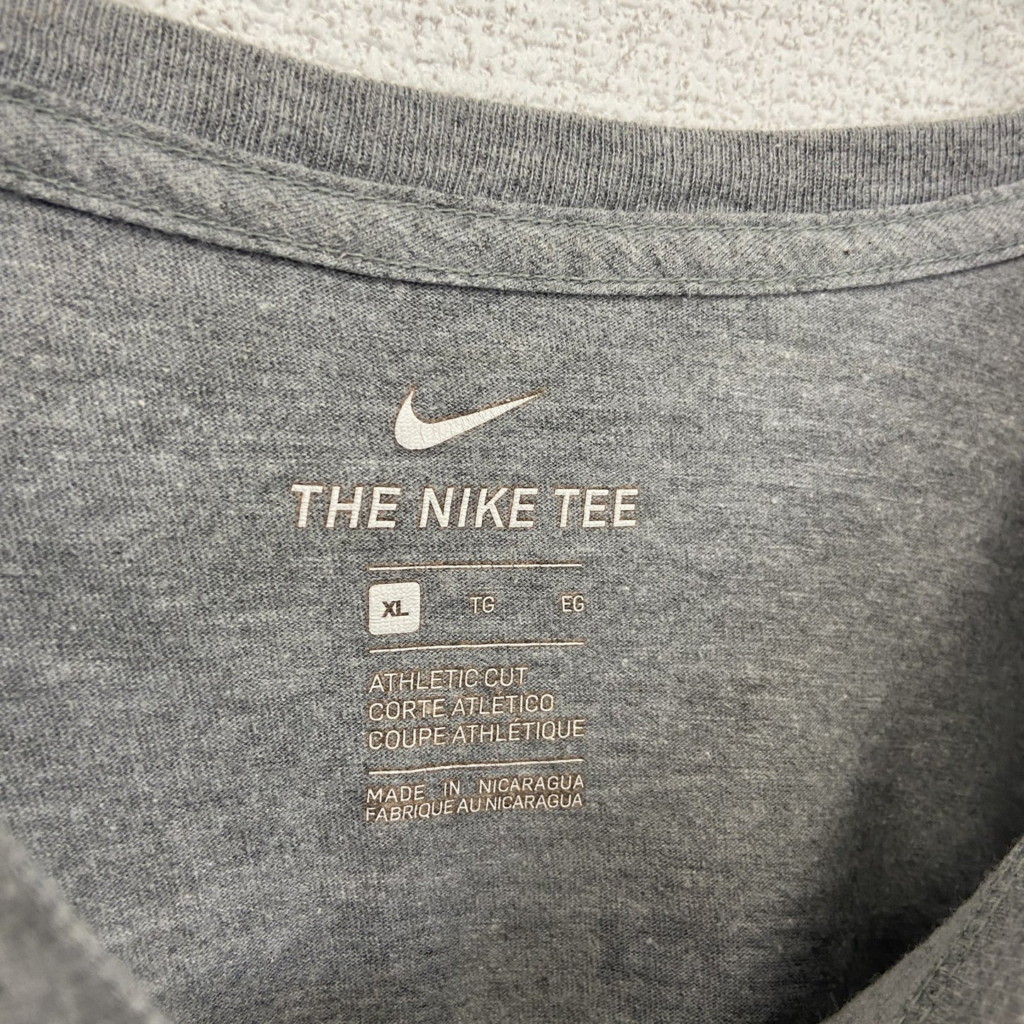 古着 used NIKE ナイキ 半袖プリントTシャツ バスケットボール スウッシュロゴ グレー クルーネック XLサイズ