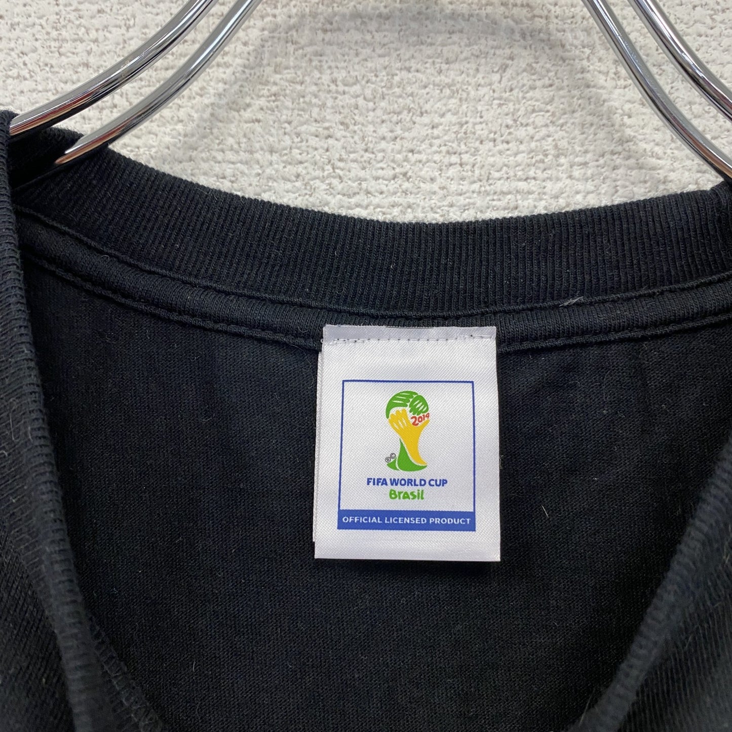 FIFAワールドカップブラジル 2014 半袖プリントTシャツ 黒 ブラック Mサイズ