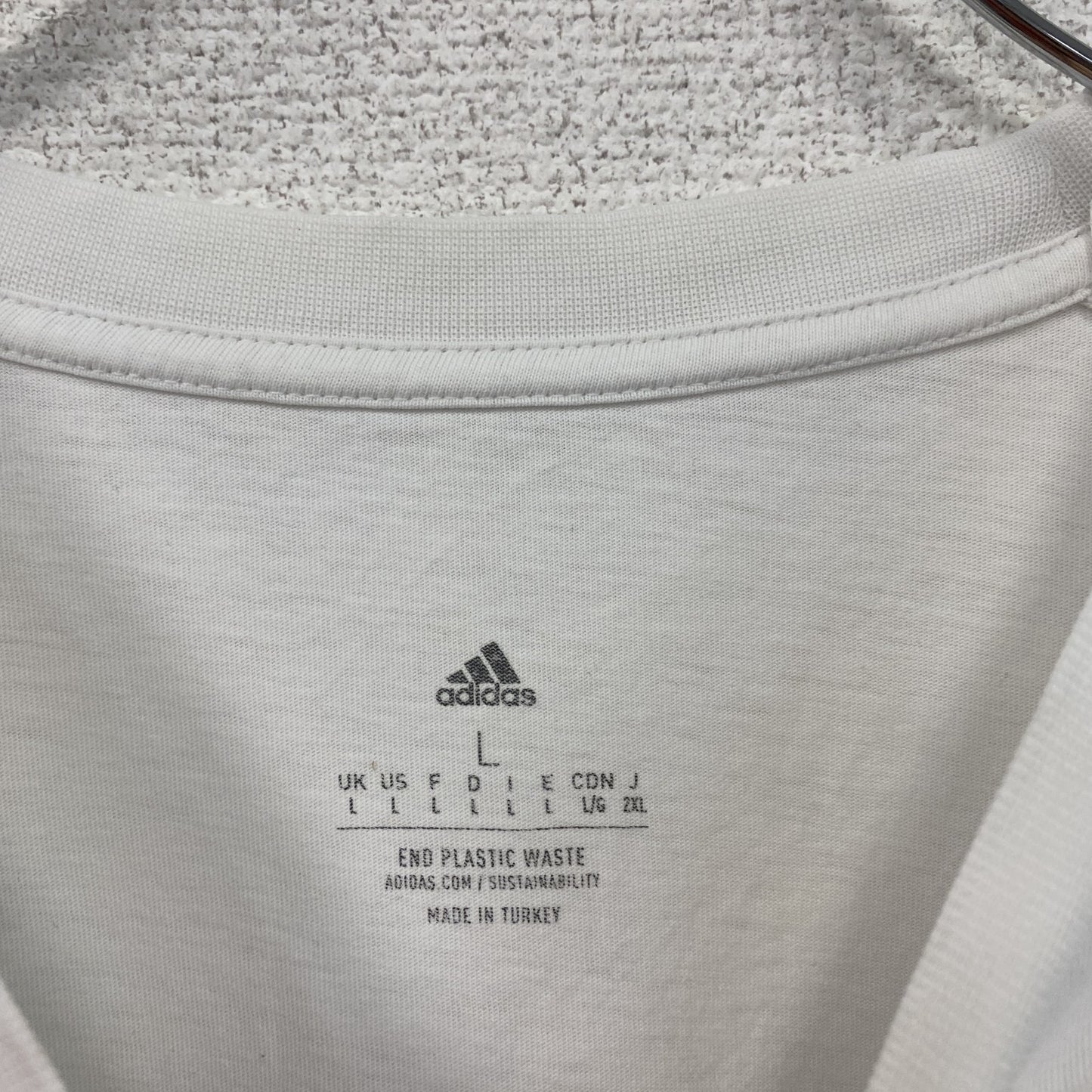adidas アディダス 半袖プリントTシャツ スローガンT 白 ホワイト Lサイズ