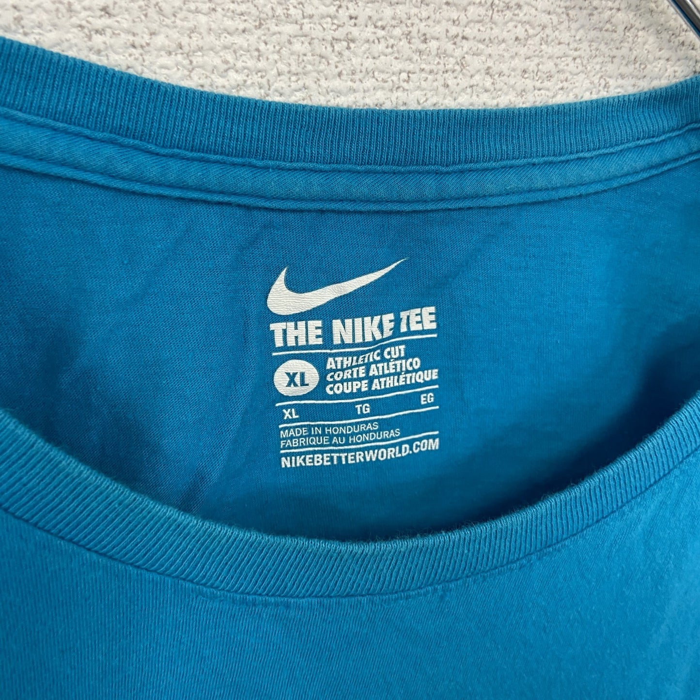 古着 used NIKE ナイキ 半袖プリントTシャツ 水色 ライトブルー カロライナパンサーズ レトロデザイン XLサイズ