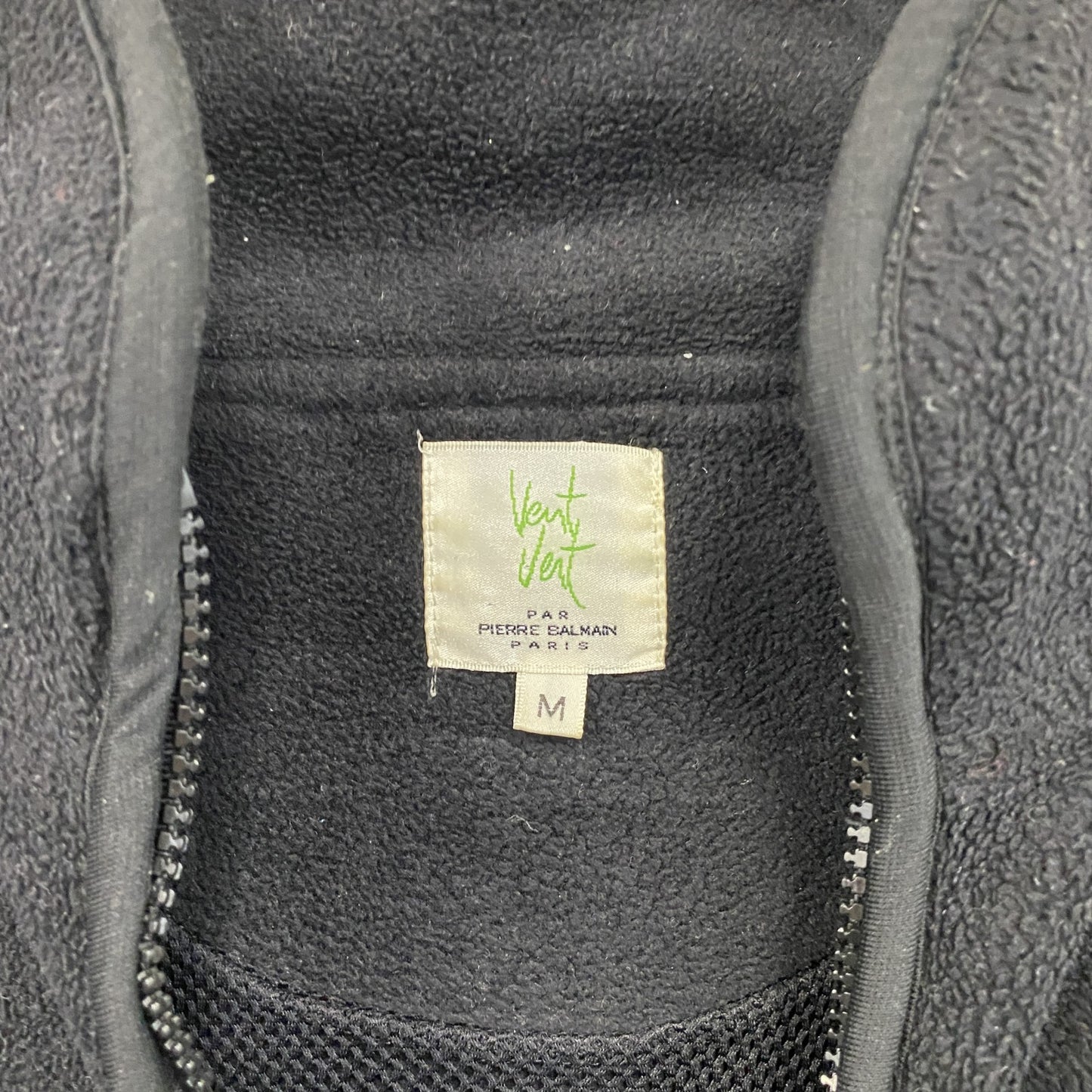 Pierre Balmain ピエールバルマン Vant Vert ヴァンヴェール フルジップフリースジャケット 黒 ブラック Mサイズ
