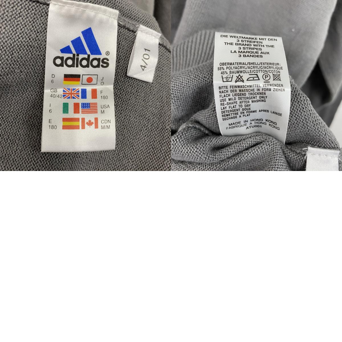 00s adidas アディダス コットンニットセーター パフォーマンスロゴ ヴィンテージ 灰色 グレー Mサイズ