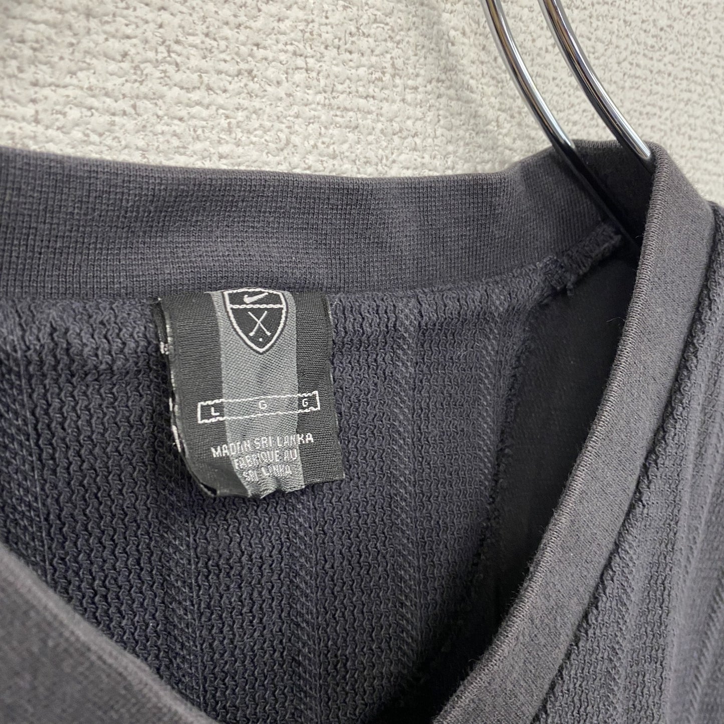 ~00s NIKE ナイキ コットンニットベスト ヴィンテージ スウッシュ ブラックフェード ブラック Lサイズ