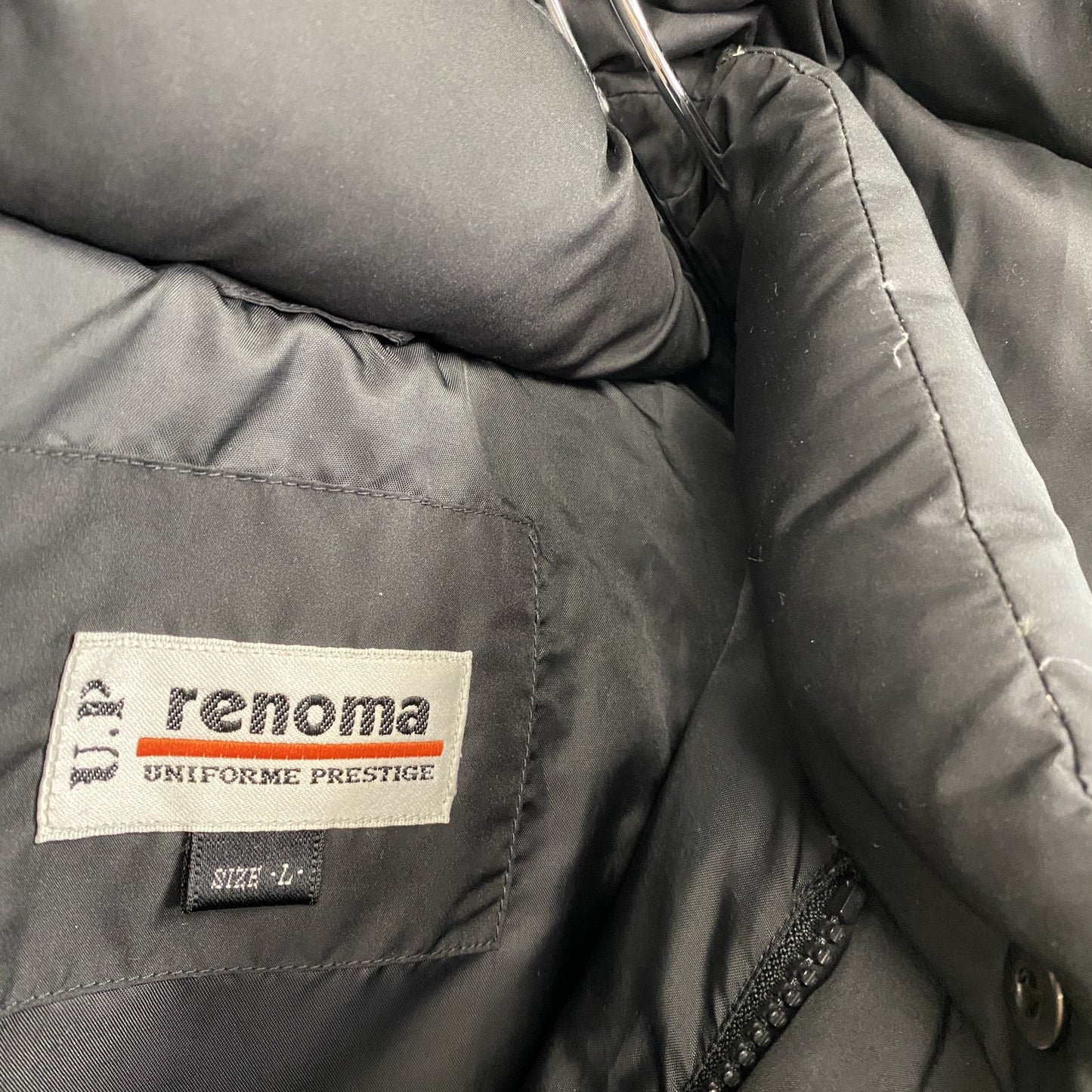 renoma レノマ フード付きダウンコート ダウン70% 黒 ブラック Lサイズ