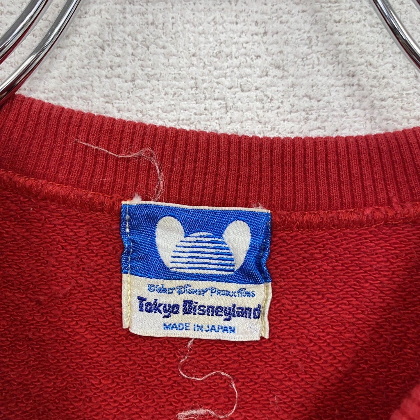 Disney ディズニー Mickey Mouse スウェット/トレーナ ラグランスリーブ 赤 レッド Sサイズ