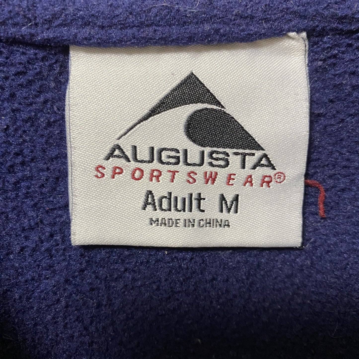 古着 used AUGUSTA 長袖ハイネックフリースジャケット ハーフジップブルゾン ワンポイント刺繍 ネイビー 紺 Mサイズ