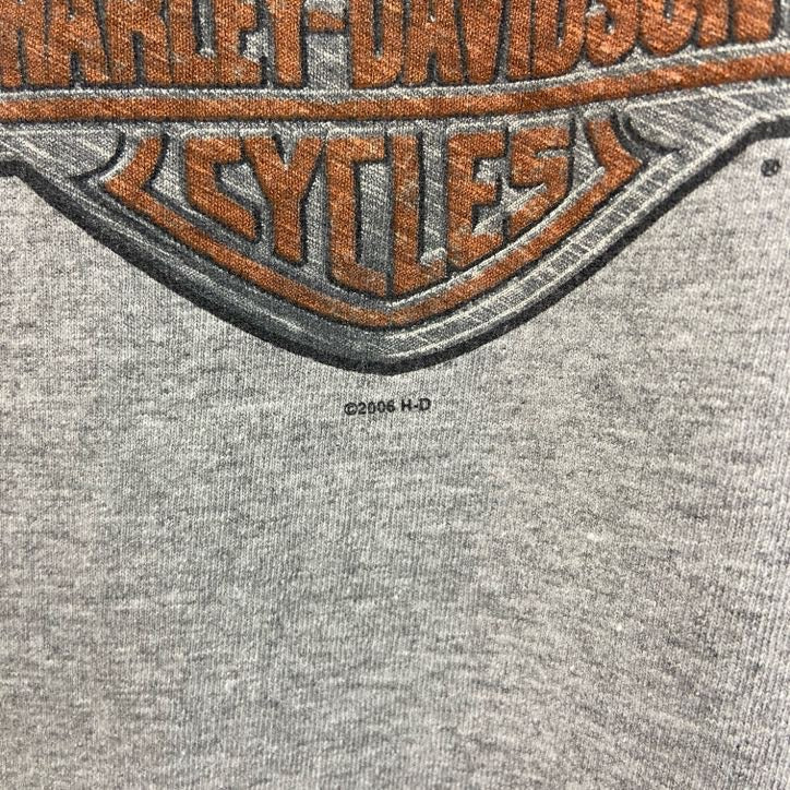 00s HARLEY DAVIDSON ハーレーダビッドソン 半袖両面プリントTシャツ 灰色 グレー