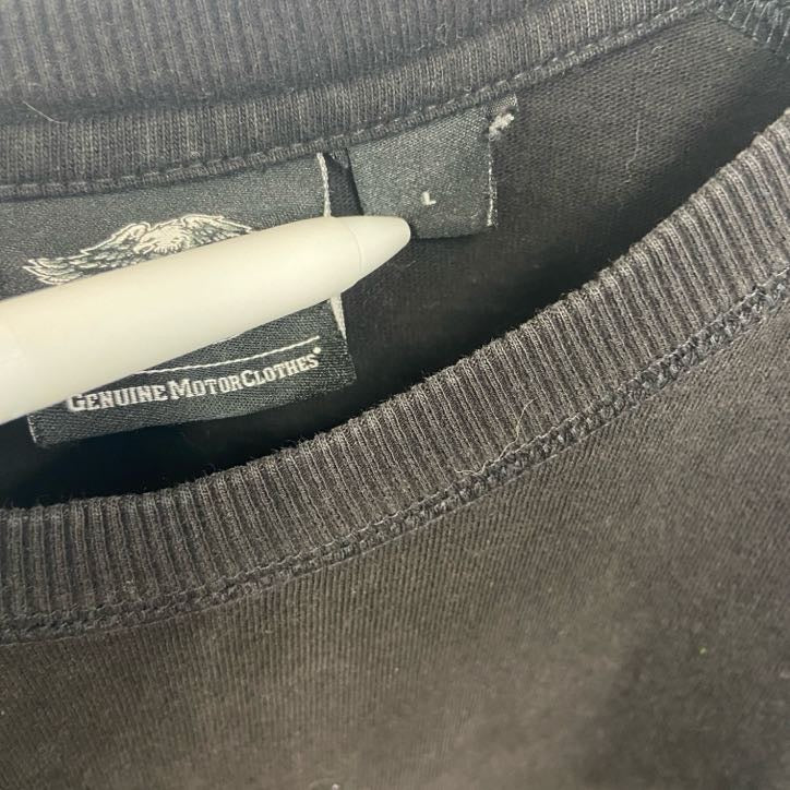 古着 used HARLEY DAVIDSON ハーレーダビッドソン 長袖両面プリントTシャツ 黒 ブラック Lサイズ