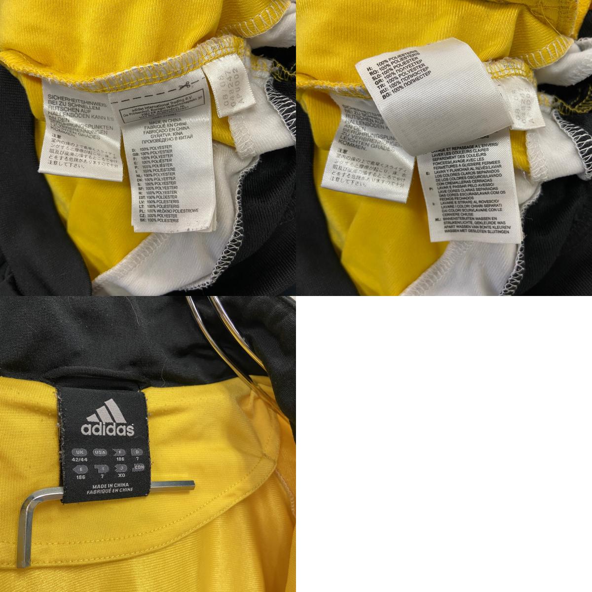 00s adidas アディダス トラックジャケット/ジャージ デカロゴ ヴィンテージ 黄色 イエロー 186サイズ