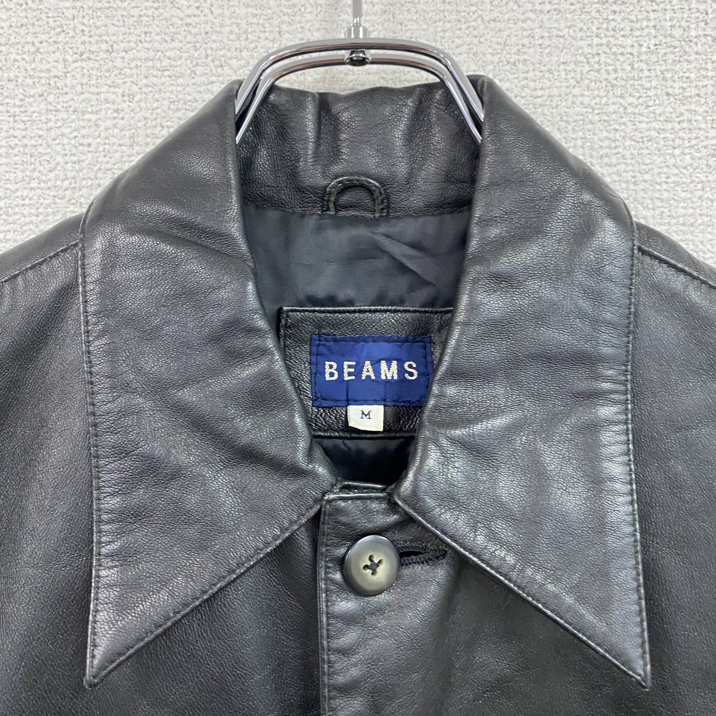 BEAMS ビームス ラムレザーベスト 黒 ブラック Mサイズ