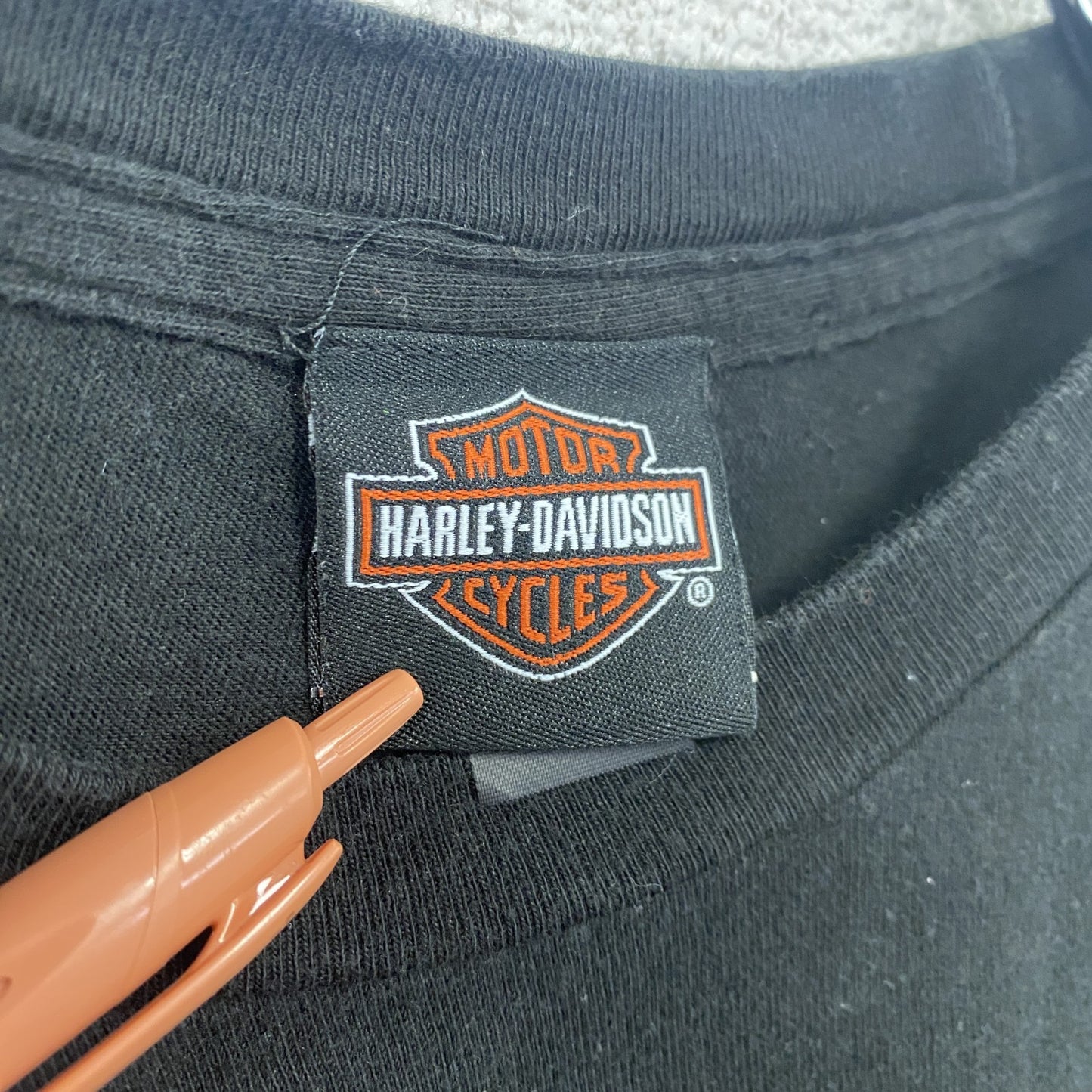 HARLEY DAVIDSON ハーレーダビッドソン 半袖プリントTシャツ 黒 ブラック Mサイズ