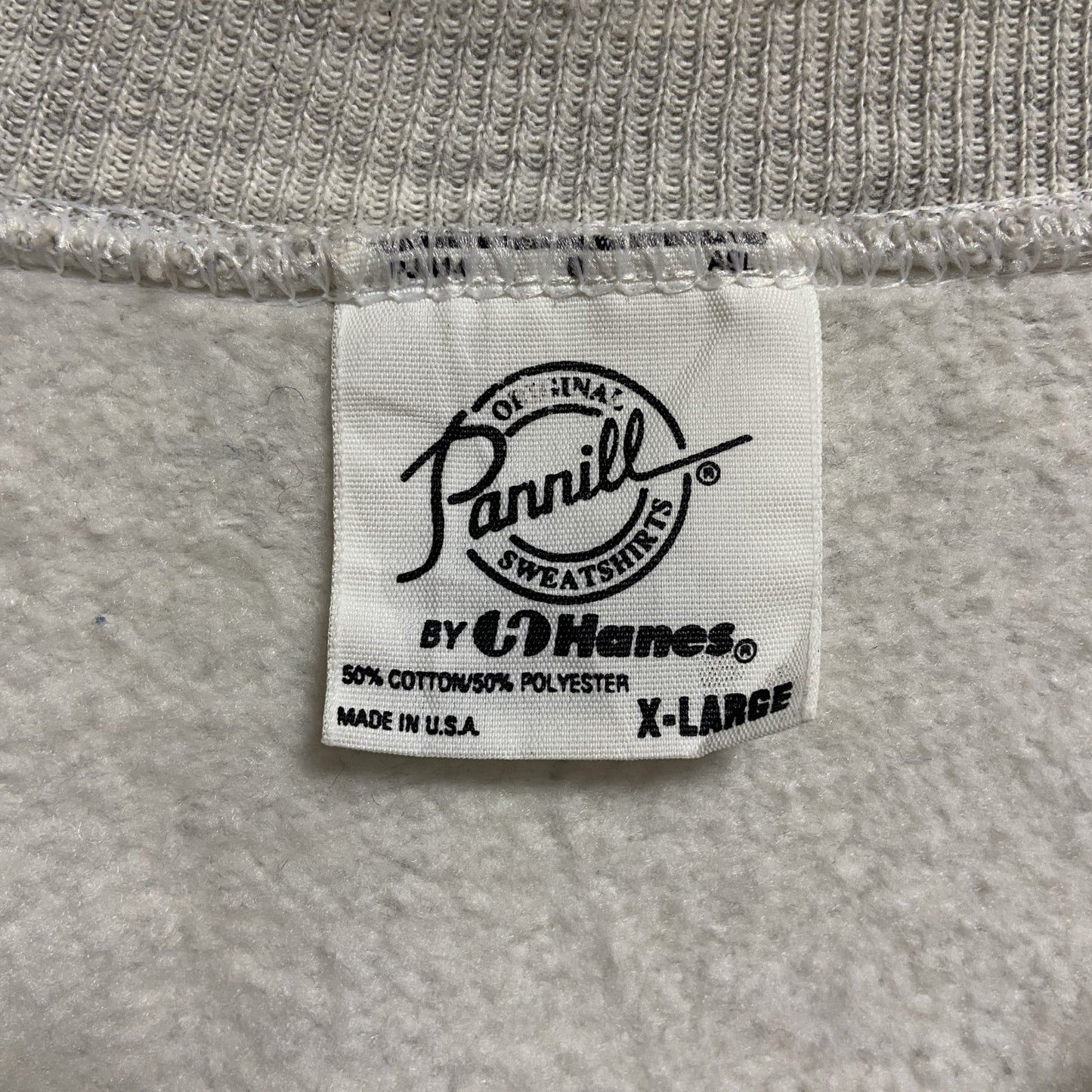 古着 used 80s USA製 Pannill 長袖無地スウェット ラグラン袖トレーナー 霜降り柄 白 ヴィンテージ XLサイズ