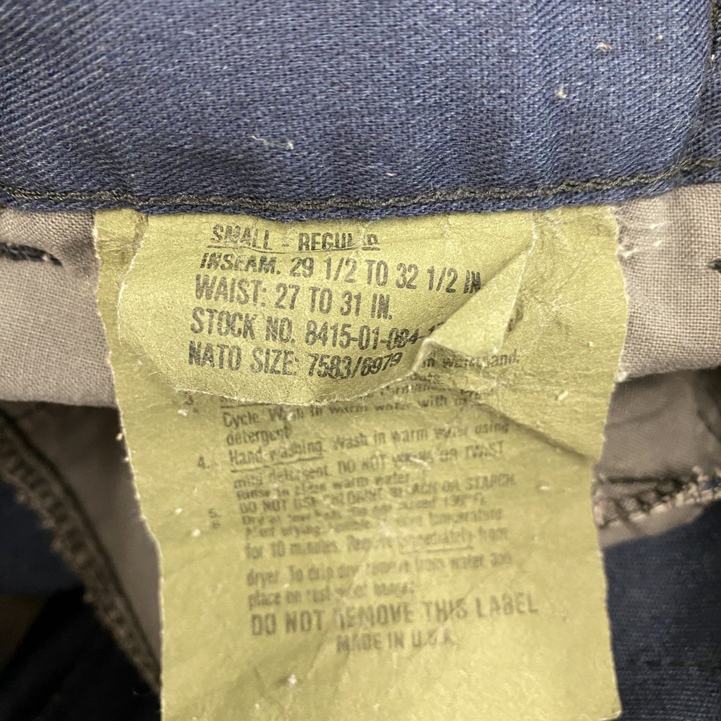 ATLANCO アトランコ コンバットトラウザー ミリタリーパンツ ボタンフライ 紺 ネイビー Sサイズ