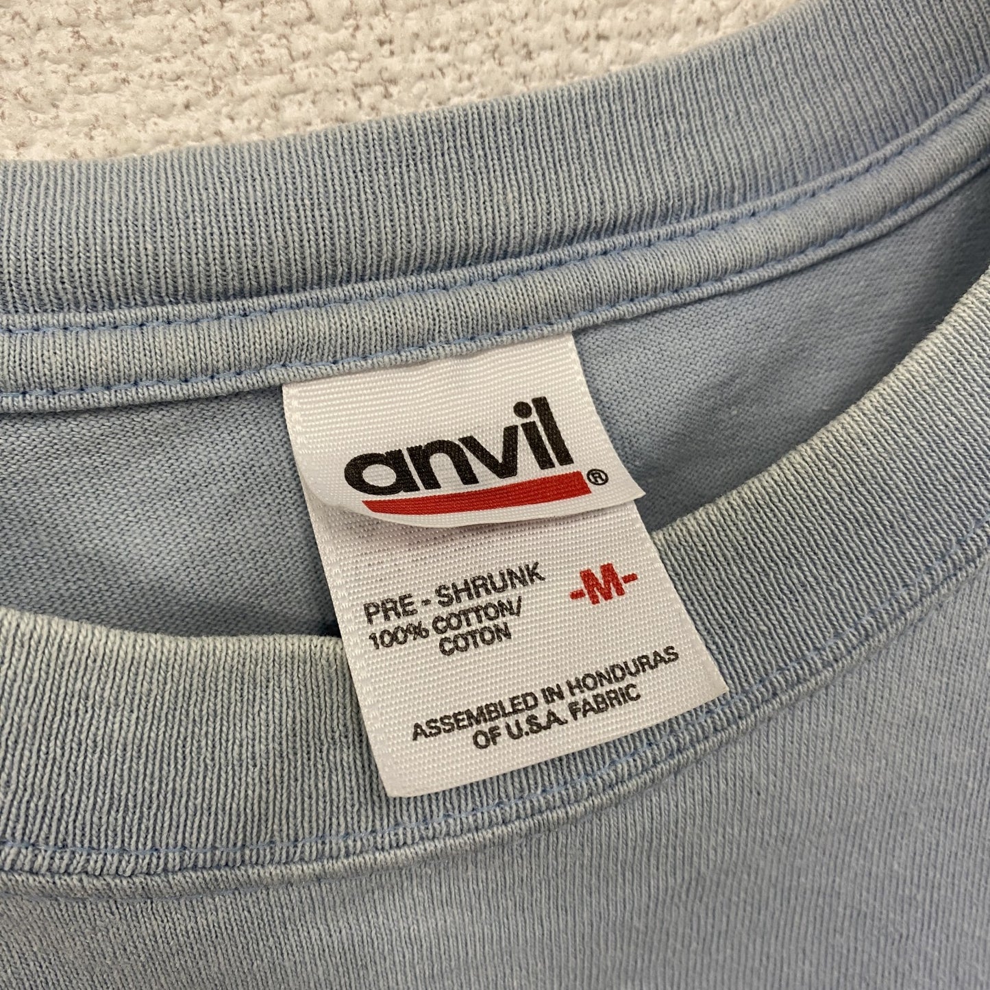 anvil 半袖プリントTシャツ フェード 水色 ライトブルー Mサイズ
