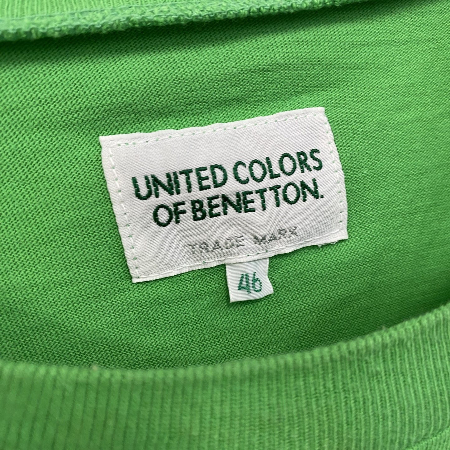 UNITED COLORS OF BENETTON 半袖プリントTシャツ 黄緑 ライトイエロー 46サイズ
