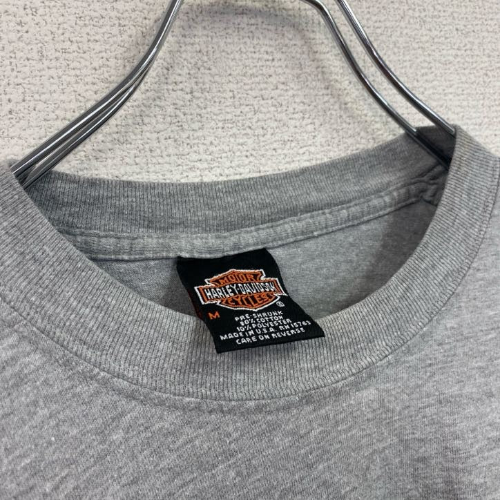 00s HARLEY DAVIDSON ハーレーダビッドソン 半袖プリントTシャツ 灰色 グレー Mサイズ