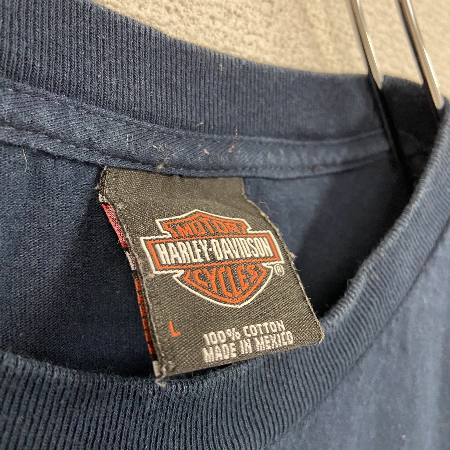 古着 used HARLEY DAVIDSON ハーレーダビッドソン 半袖プリントTシャツ 紺 ネイビー Lサイズ