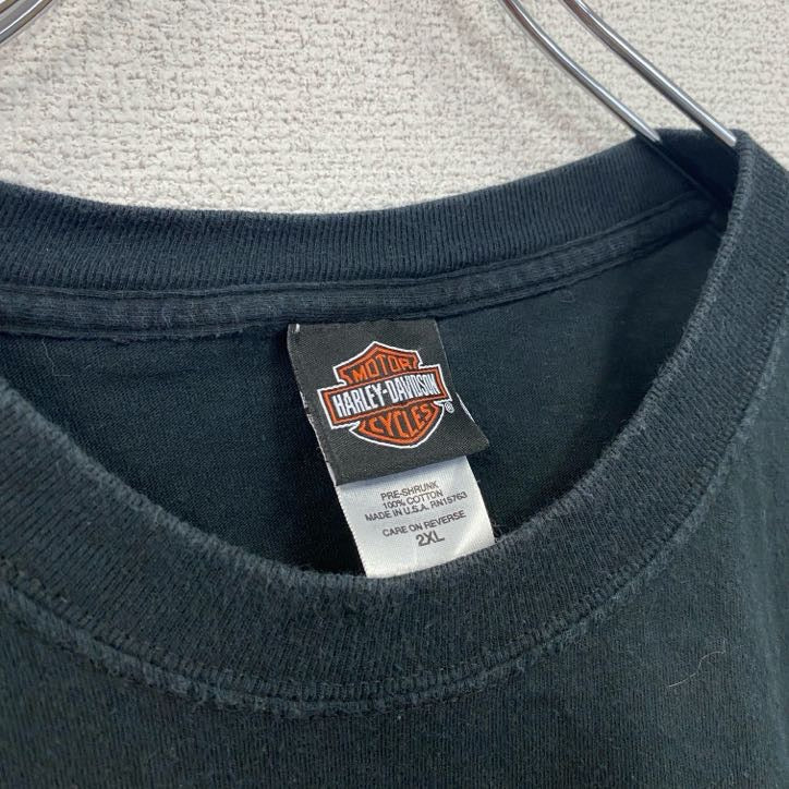 HARLEY DAVIDSON ハーレーダビッドソン 半袖プリントTシャツ 黒 ブラック 2XLサイズ