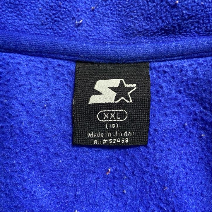 古着 used STARTER スターター 長袖ワンポイントプリントフリースジャケット レトロ 青 ビッグシルエット 2XLサイズ