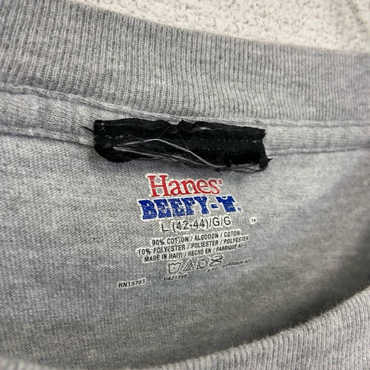 古着 used HARLEY DAVIDSON ハーレーダビッドソン Hanes 半袖プリントTシャツ 灰色 グレー Lサイズ