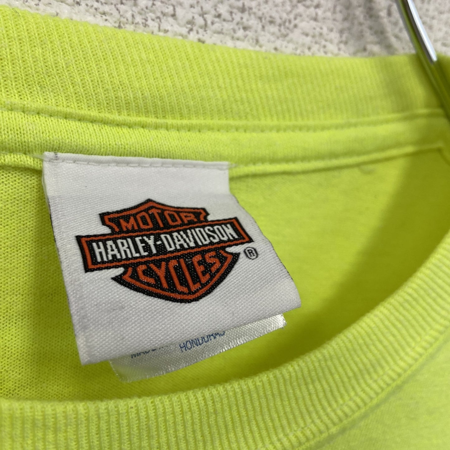 古着 used 00s HARLEY DAVIDSON ハーレーダビッドソン 長袖プリントTシャツ 黄色 イエロー Mサイズ