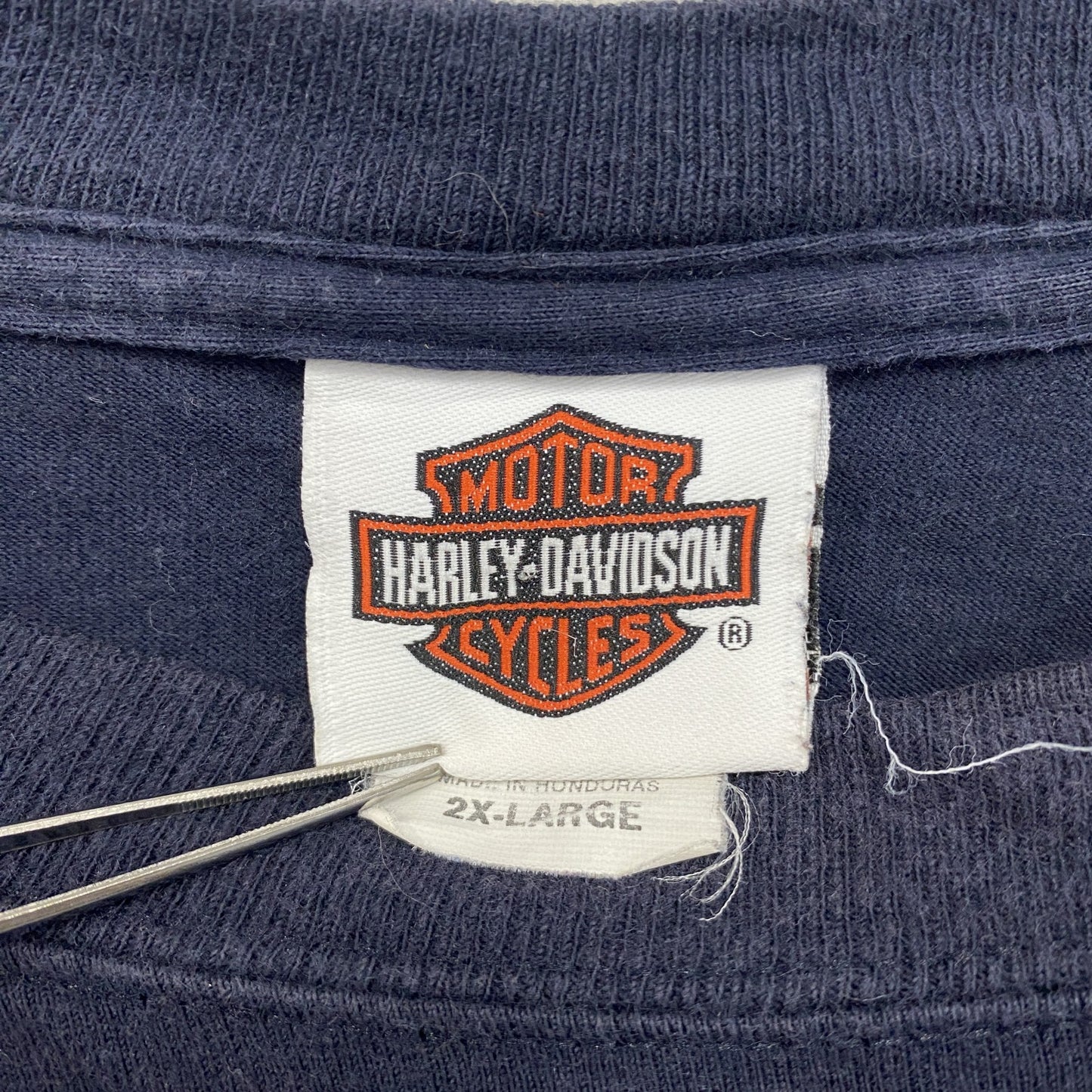 HARLEY DAVIDSON ハーレーダビッドソン 長袖プリントTシャツ 紺 ネイビー 2XLサイズ
