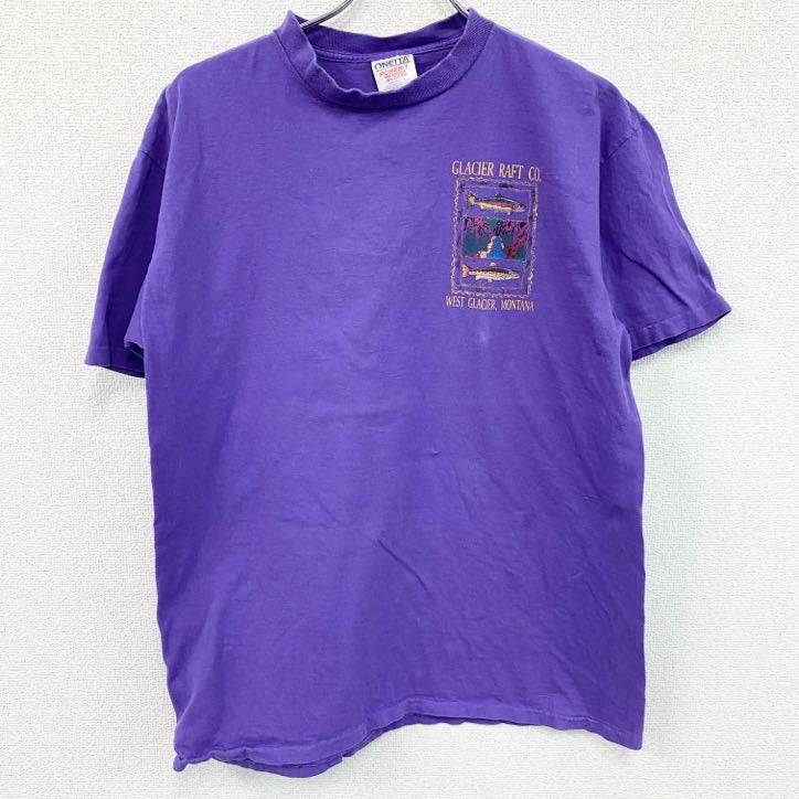 90s ONEITA オニータ 半袖プリントTシャツ シングルステッチ USA製 紫