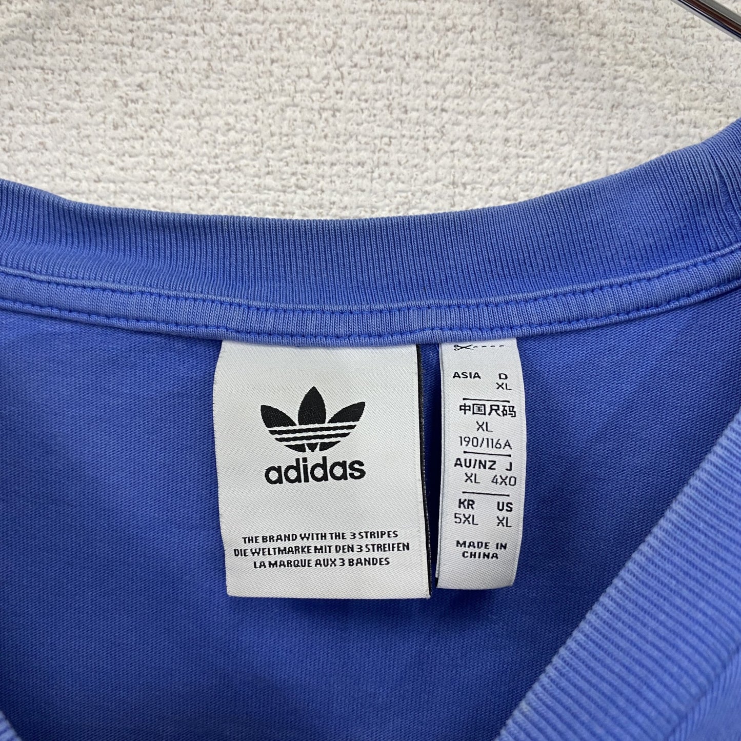 adidas originals アディダスオリジナルズ 半袖Tシャツ トレフォイルロゴ 青 ブルー 4XOサイズ