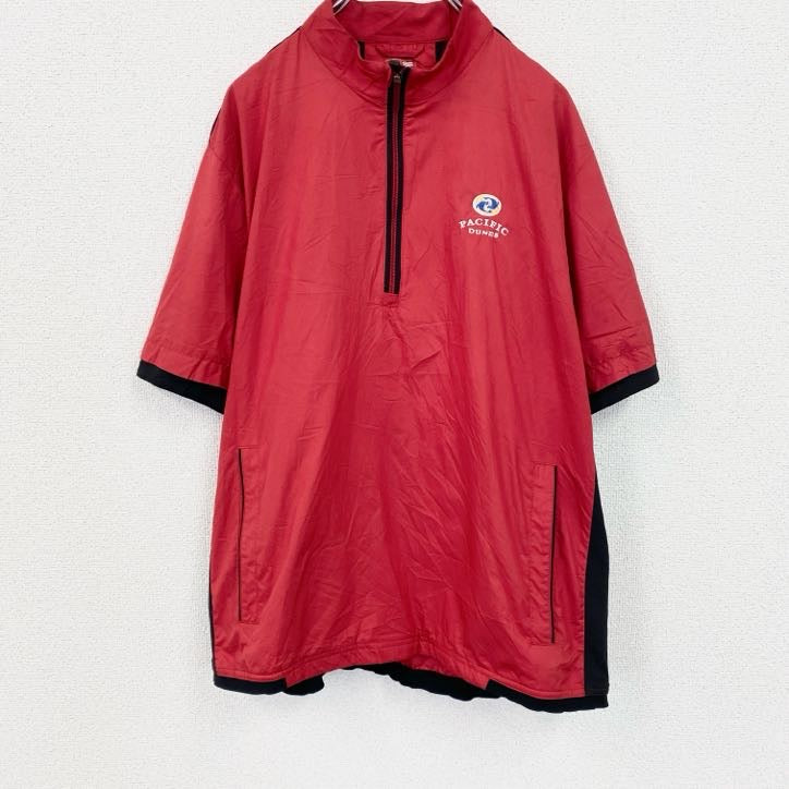 adidas アディダス 半袖ハーフジップナイロンジャケット 赤 レッド M adidas アディダス 半袖ハーフジップナイロンジャケット 赤 レッド M