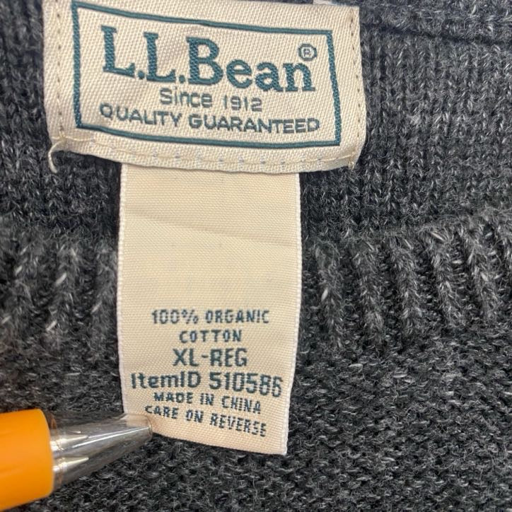 L.L.Bean エルエルビーン コットンニットセーター チャコールグレー XLサイズ
