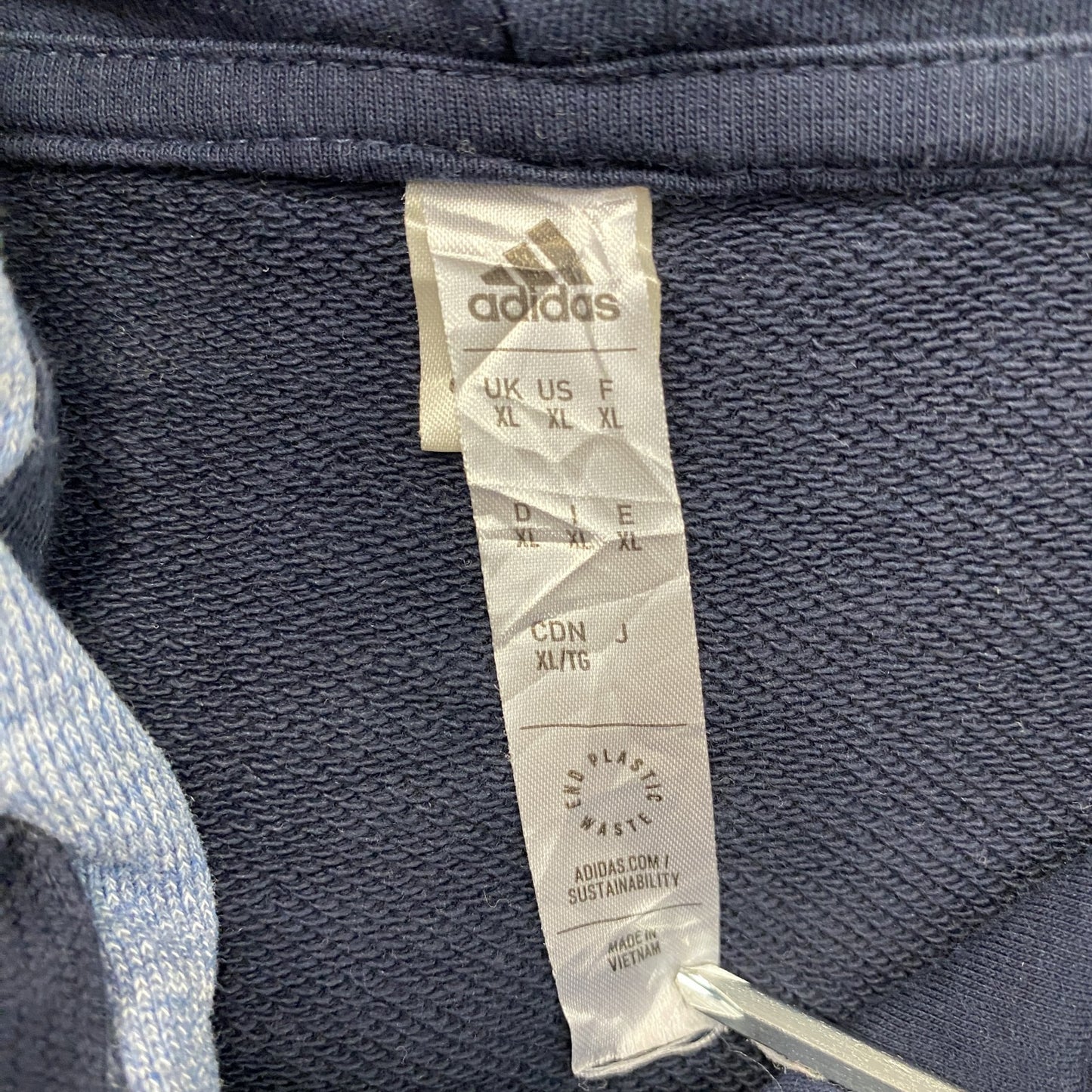 adidas アディダス スウェットパーカー/フーディー パフォーマンスロゴ 紺 ネイビー XLサイズ