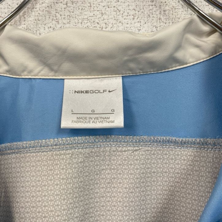NIKE ナイキ ハーフジップナイロンジャケット 水色 ライトブルー Lサイズ