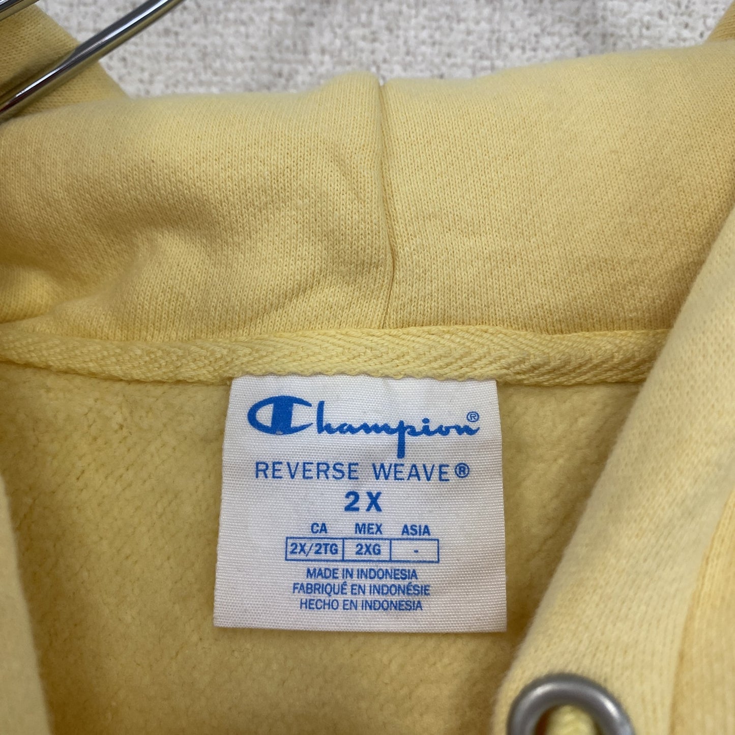 Champion チャンピオン リバースウィーブ スウェットパーカー/フーディー 黄色 イエロー 2Xサイズ