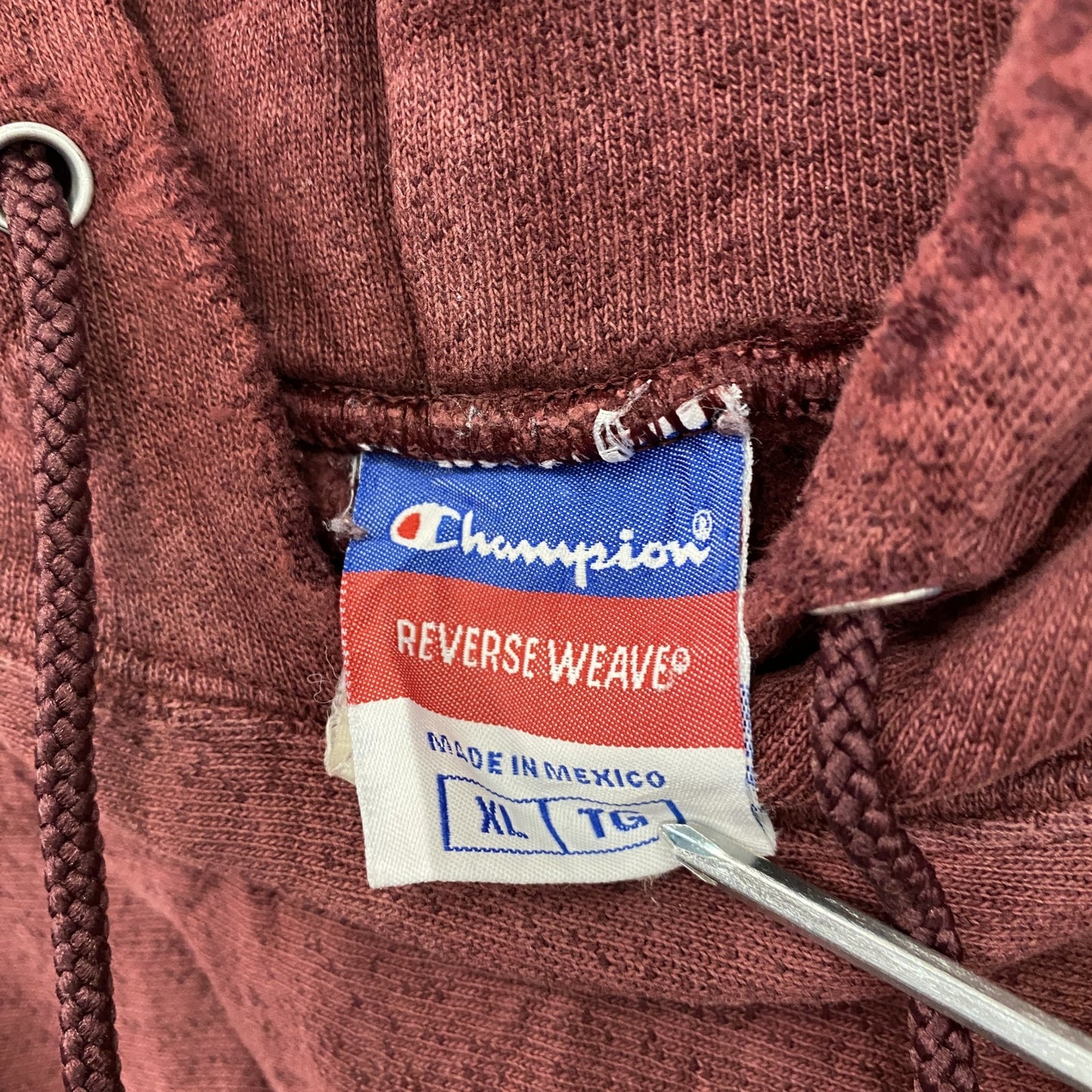 Champion チャンピオン リバースウィーブ スウェットパーカー/フーディー カレッジロゴ ボルドー XLサイズ