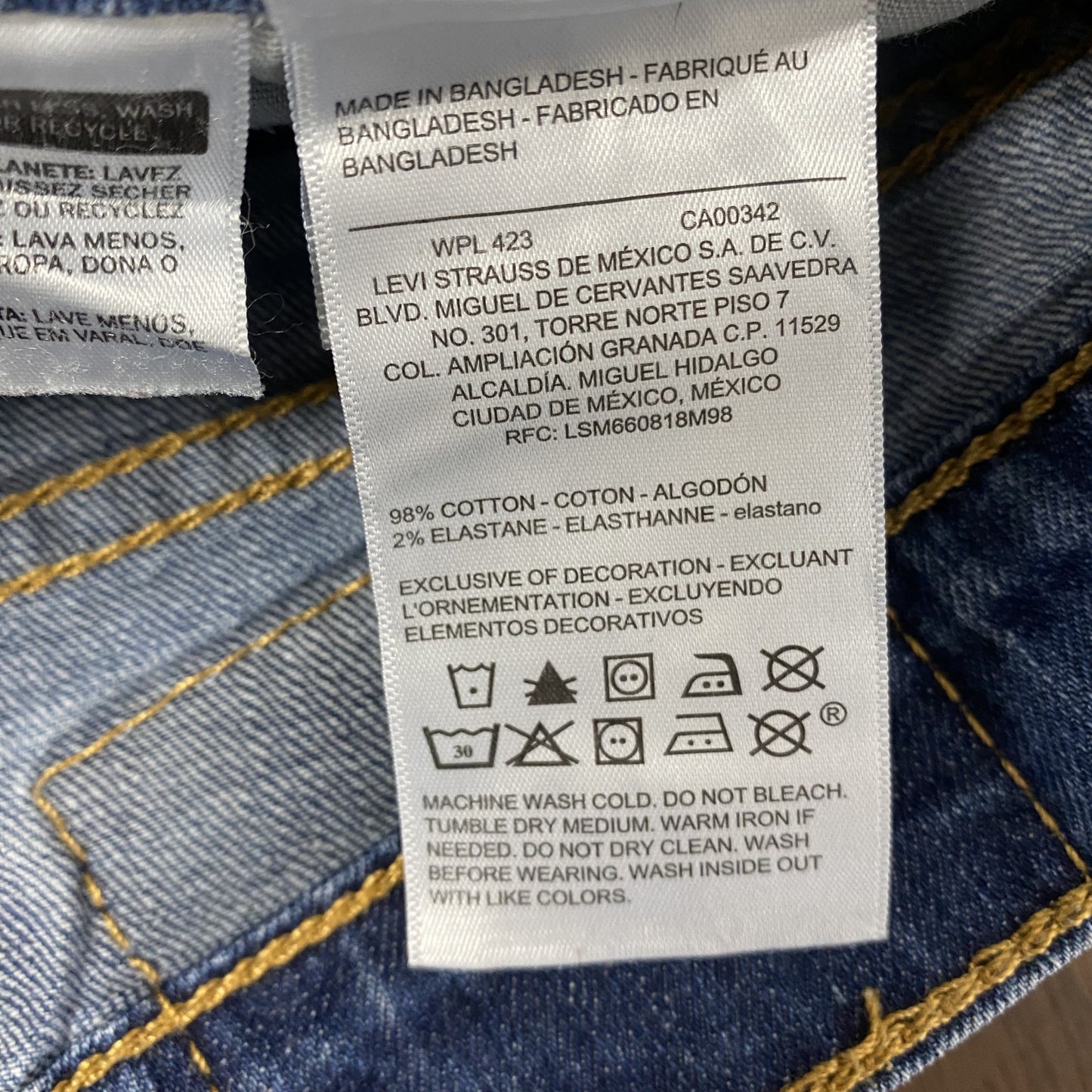 Levi’s リーバイス 513 デニムパンツ/ジーンズ インディゴ W32サイズ