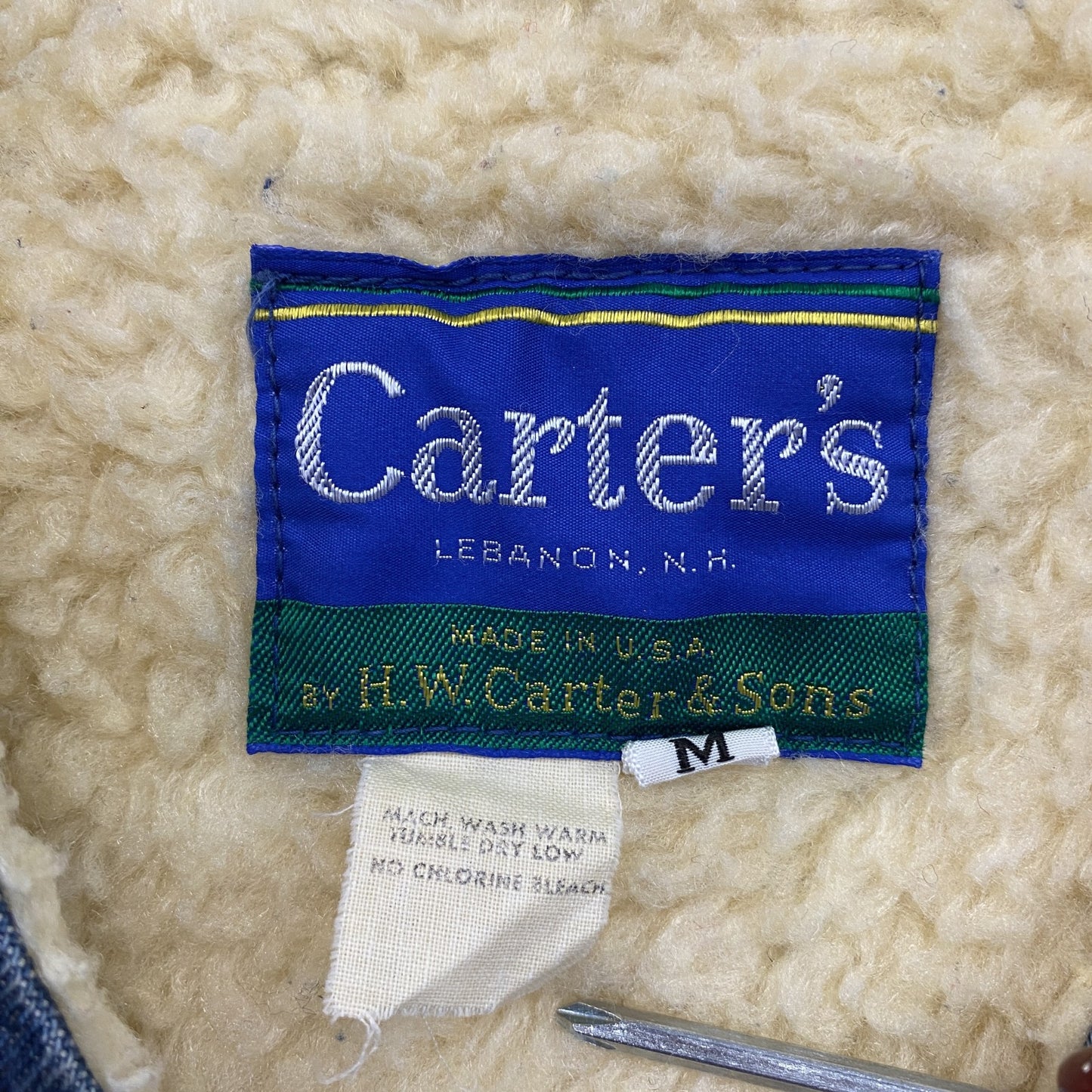 Carter's カーターズ デニムボアベスト インディゴ Mサイズ