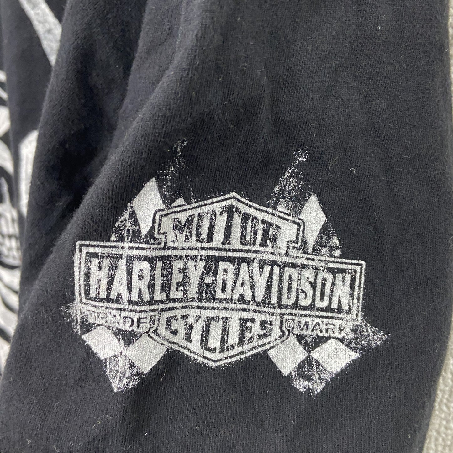HARLEY DAVIDSON ハーレーダビッドソン 半袖プリントTシャツ スカル 黒 ブラック
