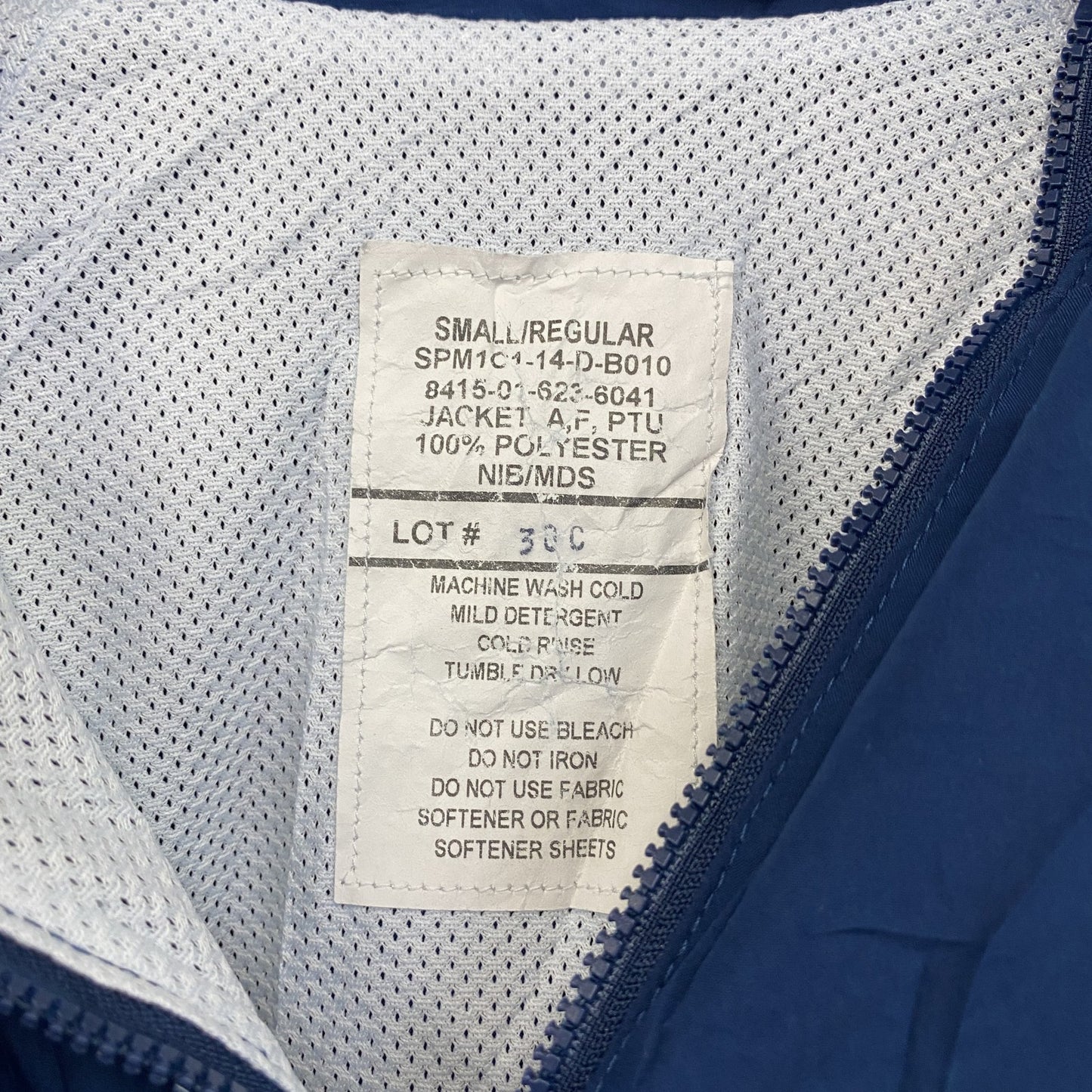 U.S.AIR FORCE PTU トレーニングジャケット フルジップジャケット 米軍 紺 ネイビー Sサイズ