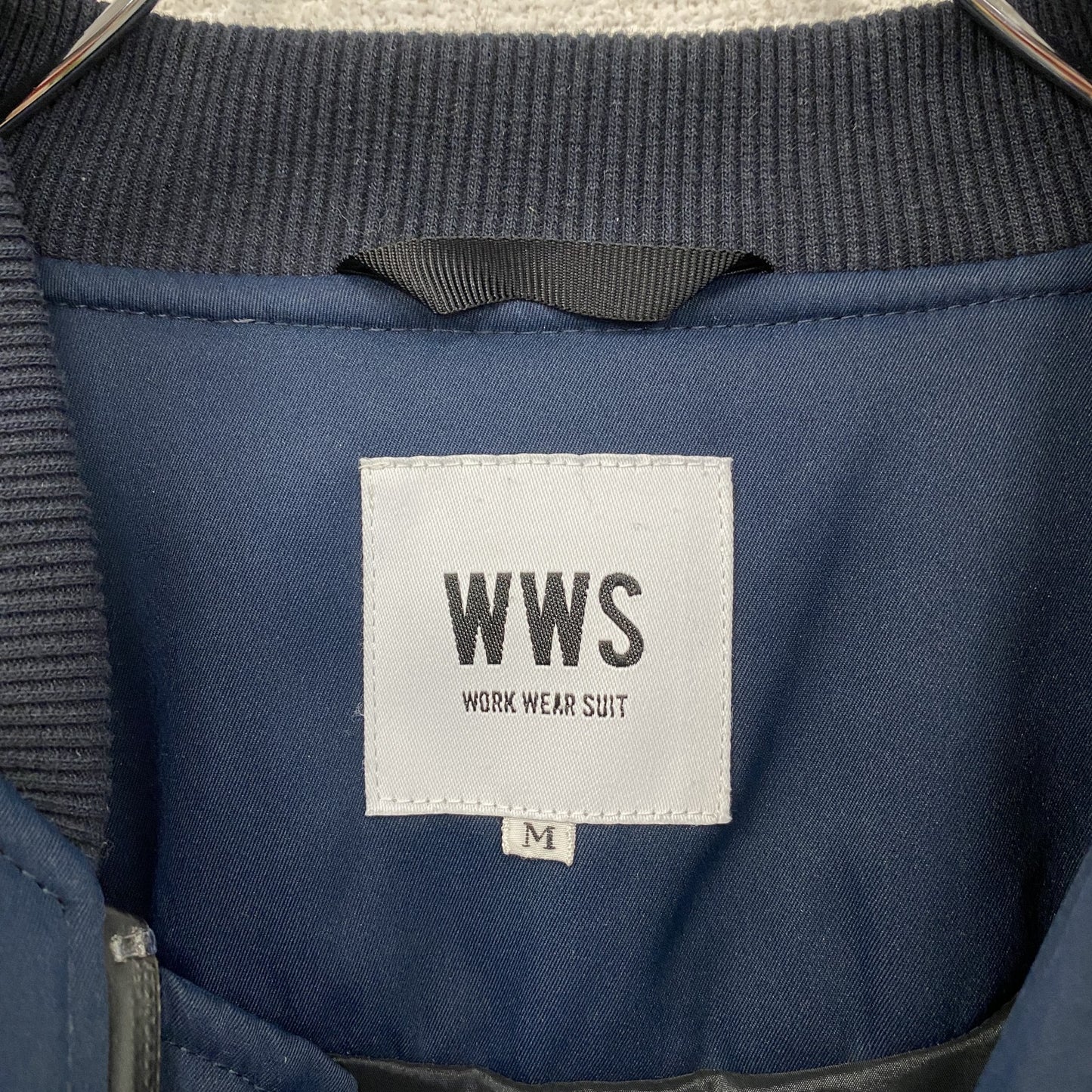 WWS ワークウェアスーツ MA-1 ブルゾン/スイングトップ 中綿入り 紺 ネイビー Mサイズ