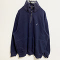 NAUTICA ノーティカ　長袖ハーフジップスウェット　トレーナー　ネイビー　紺　ビックシルエット　XLサイズ　古着