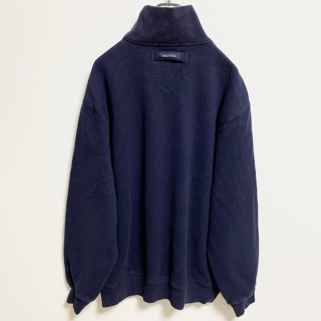 NAUTICA ノーティカ　長袖ハーフジップスウェット　トレーナー　ネイビー　紺　ビックシルエット　XLサイズ　古着