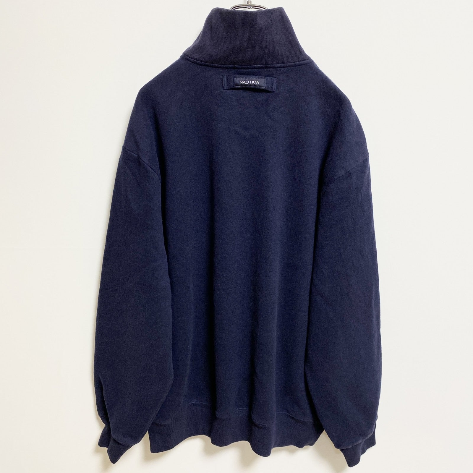 NAUTICA ノーティカ　長袖ハーフジップスウェット　トレーナー　ネイビー　紺　ビックシルエット　XLサイズ　古着