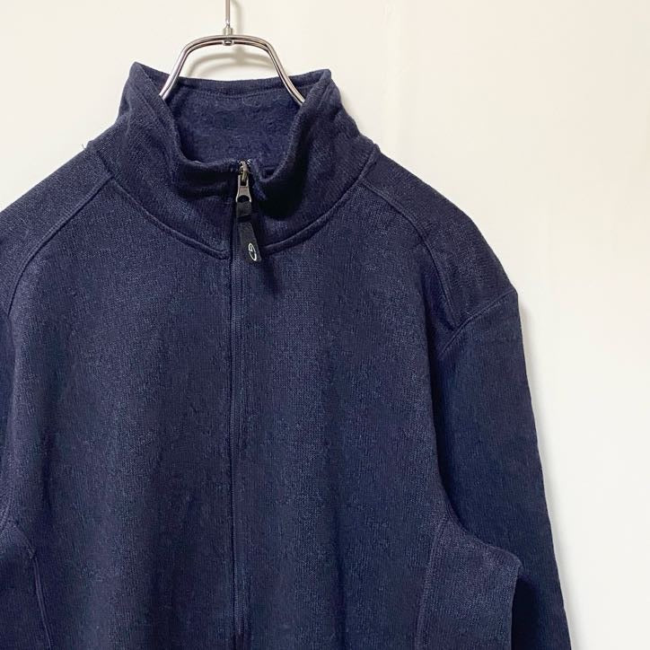 C9 by Champion チャンピオン　長袖ハーフジップニット　裏フリース　ハイネック　ネイビー　紺　Lサイズ　古着