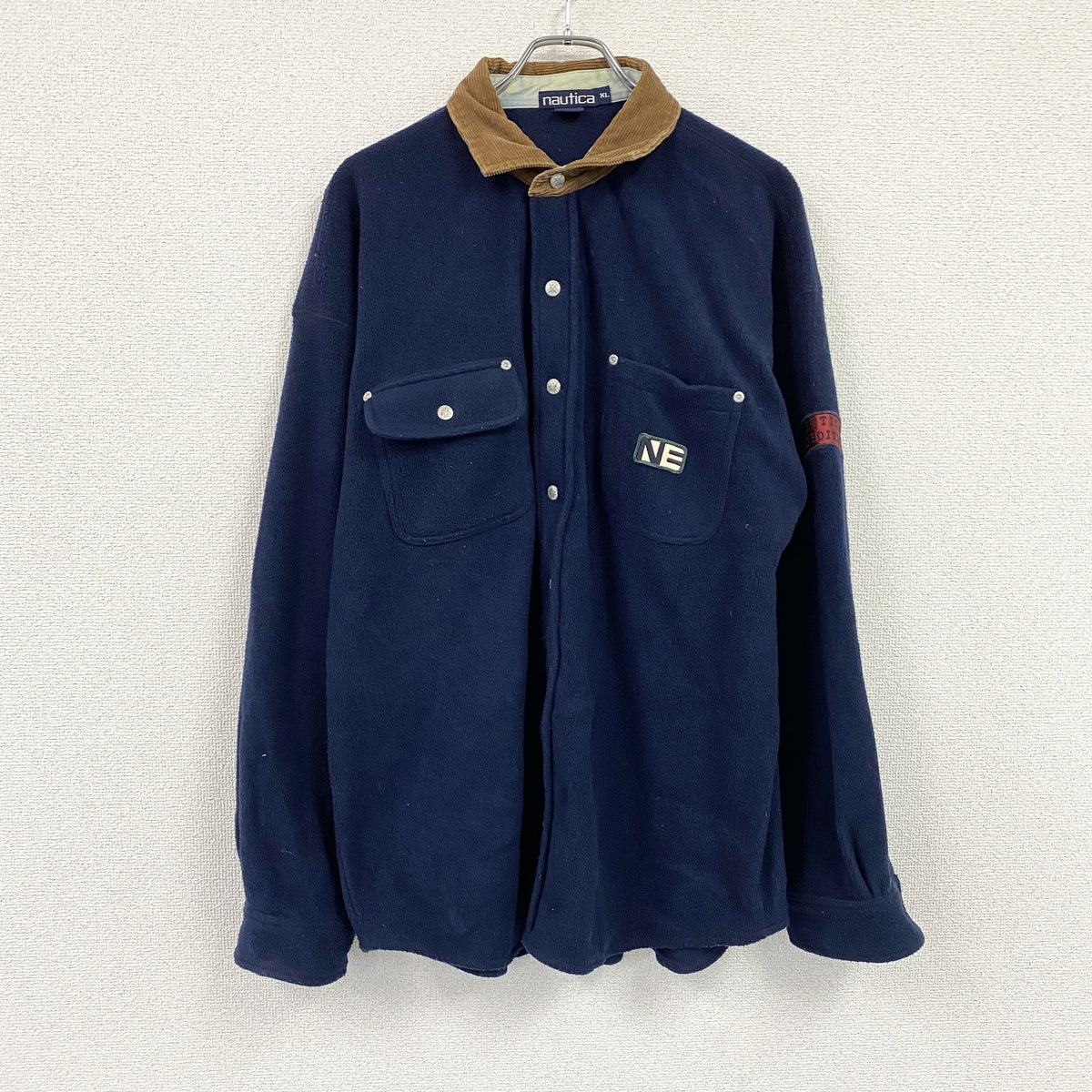 NAUTICA　ノーティカ　フルボタンフリースジャケット　紺　ネイビー　XLサイズ　古着