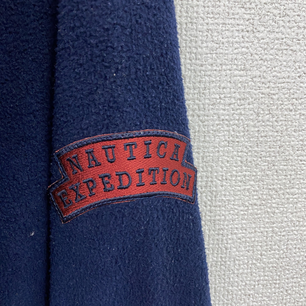 NAUTICA　ノーティカ　フルボタンフリースジャケット　紺　ネイビー　XLサイズ　古着