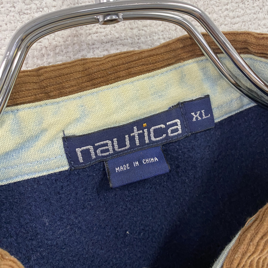 NAUTICA　ノーティカ　フルボタンフリースジャケット　紺　ネイビー　XLサイズ　古着